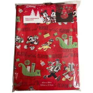 Disney Christmas PEVA Flannel Back Tablecloth 60" X 84"